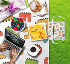MNSRUU Picnic Blanket Waterproof Foldable, ABC Simple Cartoon Large Outdoor Picnic Beach Camping Blanket Travel Mat, Shoulder Strap Tote, Rectangle 57x59in - Image 4
