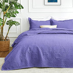 Love's cabin California King Size Quilt Bedding Set Deep Purple Bedspreads - Cal King Summer Lightweight Bedspread Comforter - Coin Pattern Coverlet for All Season - 3 Pieces (1 Quilt, 2 Pillow Shams) by Lovescabin