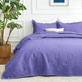 Love's cabin Oversized King Size Quilt Bedding Set Deep Purple Bedspreads - Oversized King Lightweight Bedspread Comforter - Coin Pattern Coverlet for All Season - 3 Pieces (1 Quilt, 2 Pillow Shams) by Lovescabin