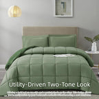 HOMME Queen Size 3 Pieces All Season Soft Comfortable Down Alternative Reversible Quilted Oversize Comforter Set School Dorm, Machine Washable - Image 4