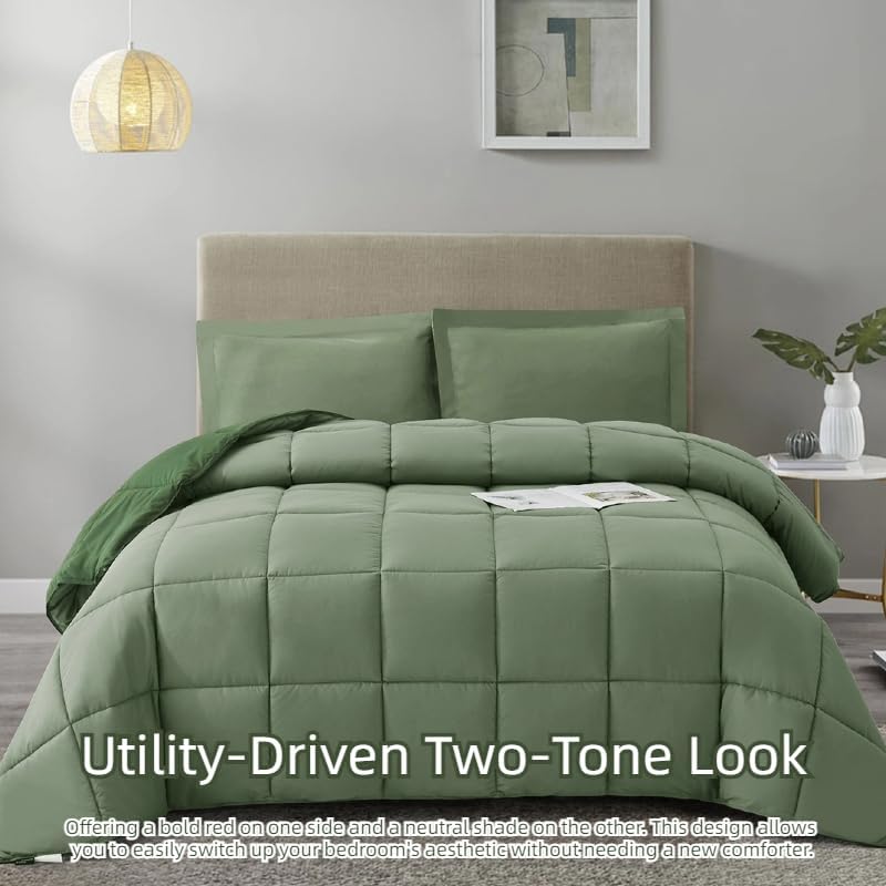 HOMME Over Size 3 Pieces All Season Soft Comfortable Down Alternative Reversible Quilted Oversize Comforter Set School Dorm, Machine Washable - Image 4