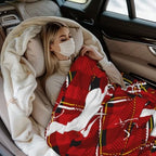 Christmas Reindeer Plaid Flannel Fleece Throw Blanket - Image 5