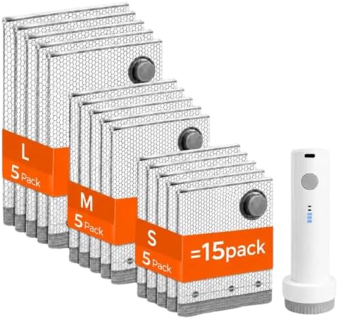 15 Pack Vacuum Storage Bags for Travel with Electric Travel Vacuum Pump by Unknown