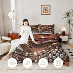 Erosebridal Black Woman Comforter Set African American King Bedding Set for Teens Adult Afro Black Female Duvet Insert Glitter Artwork Magical Bed Set Room Decor (1 Comforter, 2 Pillowcases) - Image 4