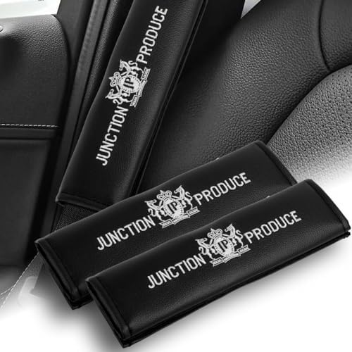 W-POWER 4PCS Junction Produce JDM Car Neck Pillow Headrest + JP VIP Embroidery Car Seat Belt Cover Set (Black) - Image 5