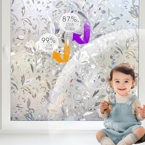 HIDBEA Window Privacy Film, 3D Stained Glass Static Cling 29.5 in x 78.7 in - Image 2