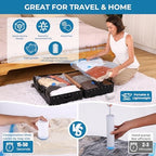 Vacuum Seal Bags for Clothing,10 Jumbo Vacuum Storage Bags with Rechargeable Air Pump,Space Saver Bags for Clothes,Travel Luggage,Blanket,Bedding,Pillows,Comforters - Image 5