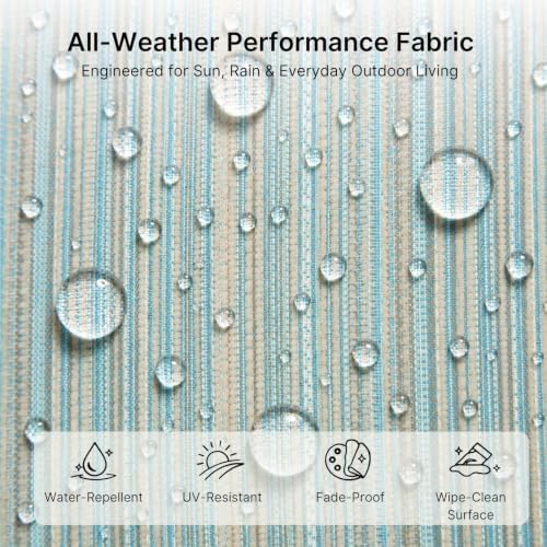 Set of 2 Outdoor Lumbar Pillows with Inserts, 12x20 Inch Patio Pillows with Water Resistant Cover, Removable Zipper Outdoor Throw Pillow for Wicker Furniture, Sofa, Garden and Porch - Image 2