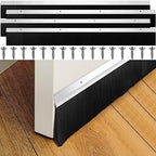 Door Sweep Brush Aluminum, 3 x 39.3 Inch, Black, 4 Set by Frienda
