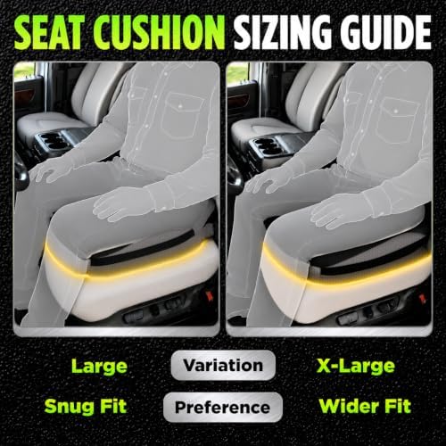 Truckules Large Big Rig Truck Seat Cushion, Black, Thick Memory Foam - Image 4