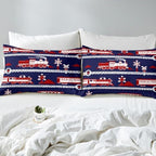 Erosebridal Train Fitted Sheet Cartoon Car Toddler Bedding Set, Traffic Transportation Track Bed Sheets for Kids Teens Vintage Steam Engine Railway Decor Sheets Room Queen 3Pcs, No Flat Sheet - Image 4