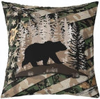 Feelyou Bear Rustic Throw Pillow Covers Soft 18" x 18" - Image 2