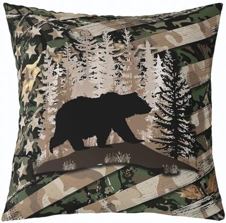 Feelyou Bear Rustic Throw Pillow Covers Soft 18" x 18" - Image 2