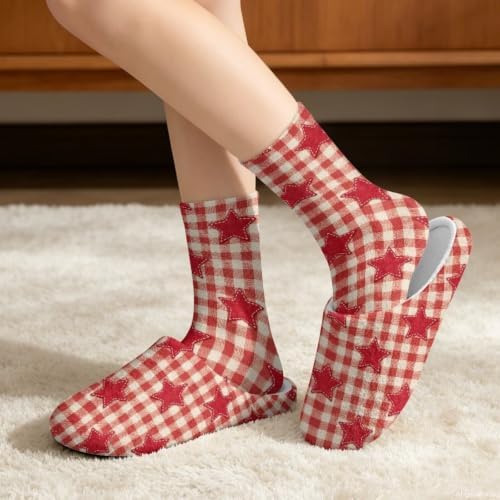 Fuzzy Slipper with Socks for Women Slip On House Slipper and Socks Set Cozy Fuzzy Slippers for Indoor - Image 2