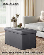 SONGMICS Storage Ottoman Bench, 30 Inches Folding Foot Rest Stool - Image 3