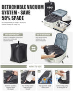 Vacuum Seal Travel Backpack with Air Pump Vacpack Waterproof Carry On Backpack for Travel Bag Women Men with Vacuum System Compression Airlines Approved Daypack Laptop Hiking Space Saver Bags White - Image 2