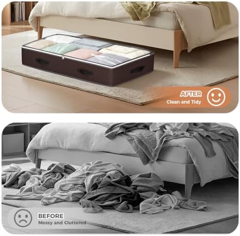 Budding Joy 6 Pack 95L Under bed Storage Containers Brown - Image 7
