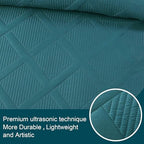 Exclusivo Mezcla 3-Piece Soft Quilt King Size Bedding Set, Teal - Image 4