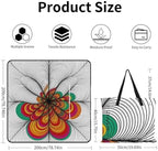 Large Foldable Picnic Blanket Abstract Print Black White 78.7x78.7 Inch - Image 3