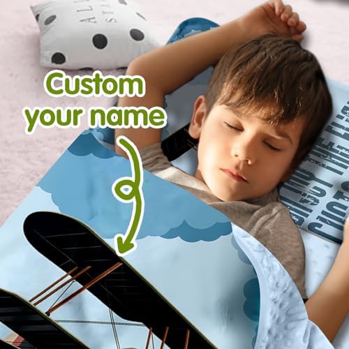 Personalized Toddler Nap Mat for Preschool, Custom Kids Nap Mat with Name, Extra Soft Preschool Nap Mat with Pillow & Blanket, Roll Up Daycare Sleeping Mat for Kids Boys - Image 2