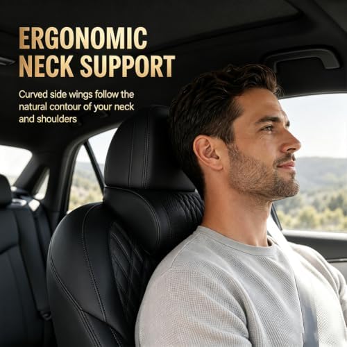 Universal Memory Foam Car Headrest Neck Pillow，Headrest*2：F - Image 2