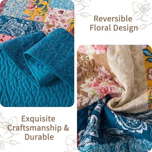 VAPUTAR Cotton California King Size Bedding Set, Farmhouse Bedspread - Image 4