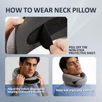 Travel Pillow for Long Flights,Memory Foam Neck Pillow,360° Neck Support - Image 7