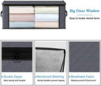 HomeHacks 8-Pack Clothes Organizer Storage Bags, 35L Storage Bins, Gray - Image 3