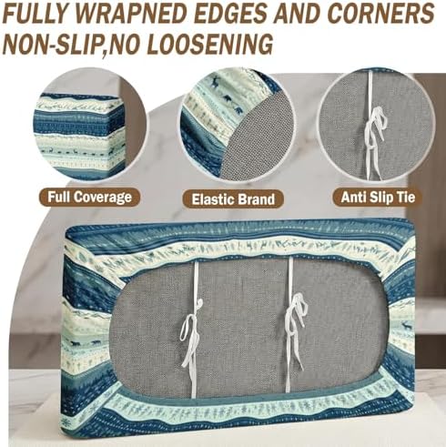 Britimes RV Dinette Cushion Covers Set, 6 Pack, for Camper, Blue Stripe - Image 4