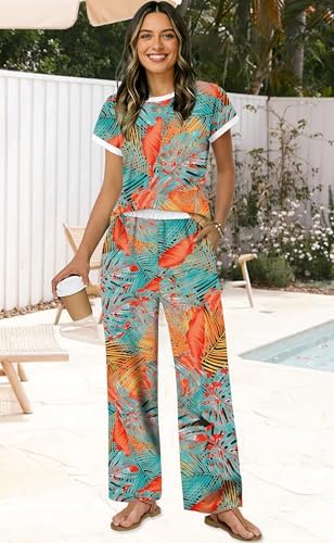 WIHOLL Two Piece Sets for Women Summer Spring Outfits Travel Cruise Resort Wear 2026 Beach Vacation Palazzo Pants Set - Image 2