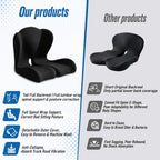Seat Cushion for Office Chair and Car – L-Shaped Ergonomic Seat Cushions for Stability & Anti-Slip, Orthopedic Cushion for Sciatica, Back & Tailbone Pain Relief, Black - Image 3