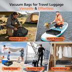 29L Travel Vacuum Bags with Wireless Pump, IP67 Waterproof, Tear-Resistant Vacuum Packing Cubes, Reusable Compression Bags for Travel, Hiking & Camping, Suitcase, Home Storage (2 Pack+Pump) - Image 6