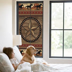 Window Privacy Film Frosted, Texas Star Rustic Static Cling Door Window Covering, Farmhouse Western Horse Wood Grain UV Blocking Windows Film for Office, Hotel, Bedroom, 29.5 x 78.7 Inches - Image 2