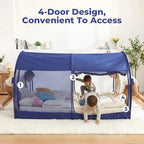 LEEDOR® Bed Tent Dream Tent Bed Canopy Shelter Cabin Sleeping Tent Indoor Bed Curtain Pop Up Privacy Warm Breathable with 4 Doors Twin/Full/Queen for Kids and Adult (Mattress Not Included) - Image 6
