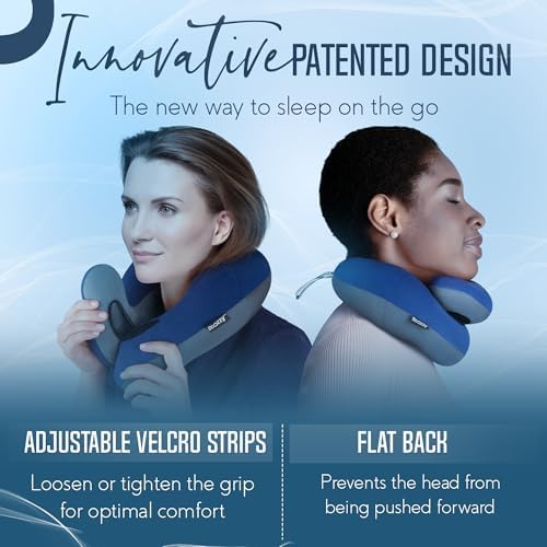 BCOZZY Travel Neck Pillow 2-Pack – XL Black & Large Gray – Patented Head, Neck & Chin Support for Airplane & Travel Comfort - Image 4