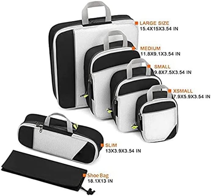 6-piece Travel Packaging Cube Storage Bag Compressed Luggage Set - Image 2