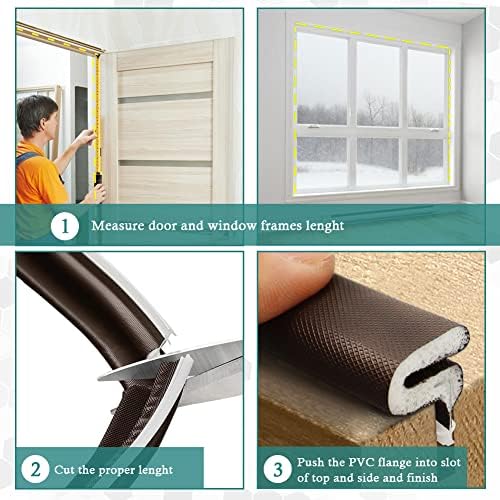 LSGCQ Kerf Weather Stripping for Door Seal Strip, 40 Ft, Brown - Image 7