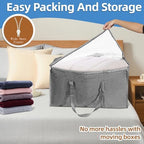 8 Pack-Extra Large Heavy Duty Moving Bags - Waterproof Storage Totes with Handles & Zippers, Foldable for College Dorm, Storage (Gray) - Image 5
