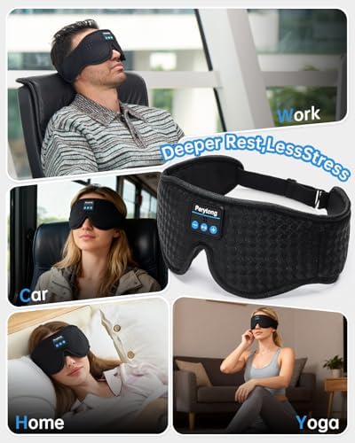 Sleep Mask and Bluetooth Headband Headphones Combo, Finally Sleep Through the Night on Your Side - Ultra-Thin Speakers Feel Like Nothing, 14+ Hour Battery, Headphones for Side Sleepers, Meditation - Image 5