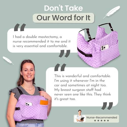 MOYOAMA Post Mastectomy Pillow – 4pc Protective Set with Gel Pack, Seatbelt Cushion, & Shower Lanyard– After Double Mastectomy Pillow Post Surgery Recovery Must Haves, Lumpectomy Recovery Supplies Kit - Image 6