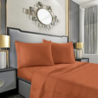 Mocassi Queen Sheet Set - Luxury Hotel 1800 Premier Bedding Sheets & Pillowcases - Ultra Soft Breathable & Cooling Bed Sheets - Deep Pocket - Wrinkle Resistant - 4 Piece - Queen, Coral - Image 2
