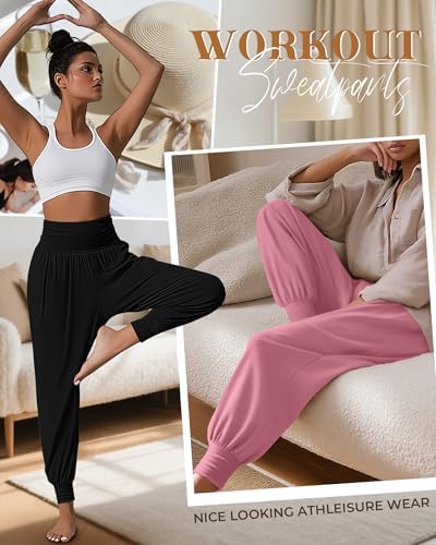 Ficerd 3 Pack Women's Joggers Loose Yoga Pants with Pockets - Image 4