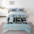 Erosebridal Camper Comforter Set Queen Rustic Farmhouse Camping Bedding Sets for Kids Boys Girls,Rv Bunk Comforter Star Moon Pine Tree Quilt Travel Trailers Accessories for Inside 2 Pillow Cases Blue by Erosebridal