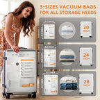 10 Packs Vacuum Seal Bags with USB/Type-C Pump, 3 Sizes Travel Vacuum Storage Bags for Clothing, Vacuum Packing Bags for Closet Organization, Bedding & Seasonal Storage - Image 4