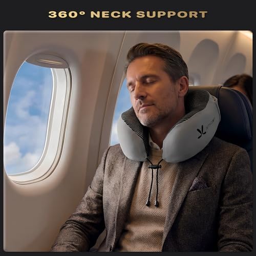 Premium Memory Foam Travel Neck Pillow with Hood and Face Cover for Privacy - Ergonomic Design for Sleeping on Plane, Bus, Train, Office (Pink) - Image 3