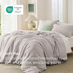 Bedsure Duvet Cover King Size, Soft Double Brushed Bedding Set, 3Pcs, Taupe - Image 2