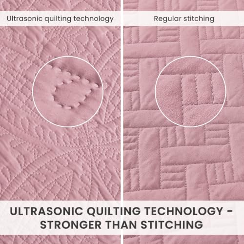Love's cabin Quilts for Queen Bedspreads, 7 Pieces Bed in a Bag, Pink - Image 3