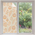 Window Privacy Film Frosted, Orange Pumpkins Fall Non-Adhesive Static Cling Window Tint, Thanksgiving Tropical Palm Rustic Insulated Windows Frosted Films for Living Room, 35.4 x 78.7 Inches by Unknown