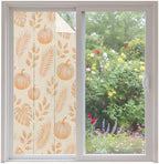 Window Privacy Film Frosted, Orange Pumpkins Fall Non-Adhesive Static Cling Window Tint, Thanksgiving Tropical Palm Rustic Insulated Windows Frosted Films for Living Room, 35.4 x 78.7 Inches by Unknown