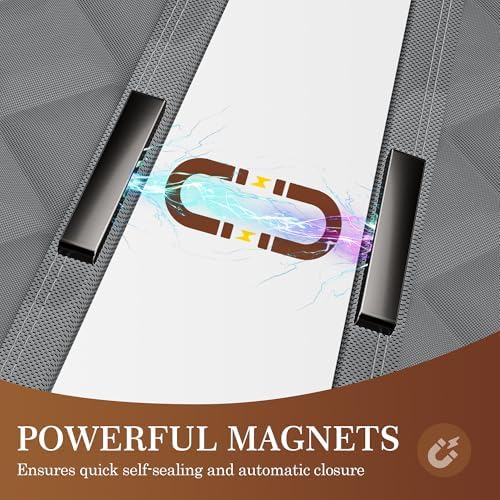 Yotache Magnetic Thermal Insulated Door Curtain Fit 32"x80" Doors, Gray - Image 4